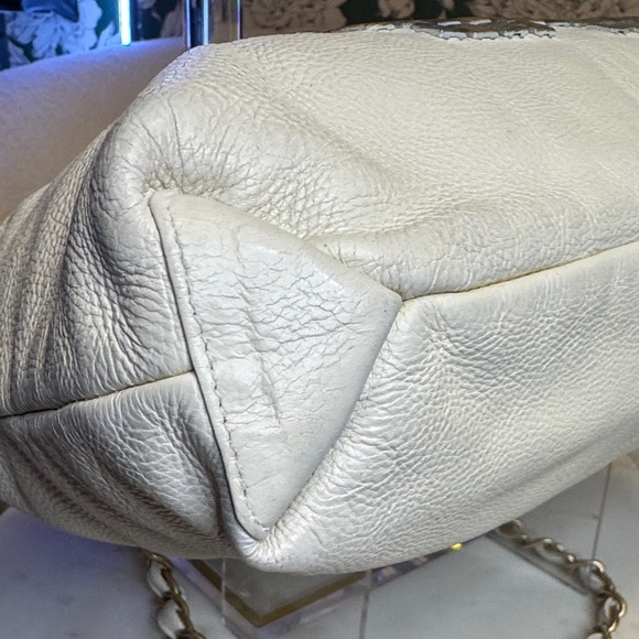 Chanel Authentic RARE Metal Mosaic White Leather Tote/Shoulder Bag - Picture 11 of 16